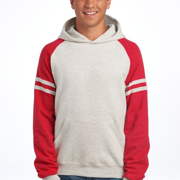 Unisex NuBlend ® Varsity Colorblock Hooded Sweatshirt Thumbnail